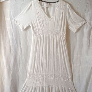 Pure White Boho Maxi Dress, Knox Rose, Sz 10, NWOT